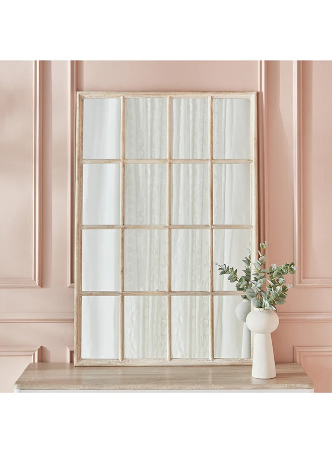 هوم بوكس Reda Wooden Large Size Frame Window Mirror 120 x 80 cm