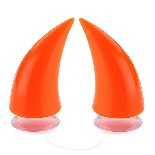 Gear Up Devil's Helmet Horn With Suction Rubber Pad For All Bikes And Motorcycles, Orange (Pack Of 2) - Image 1
