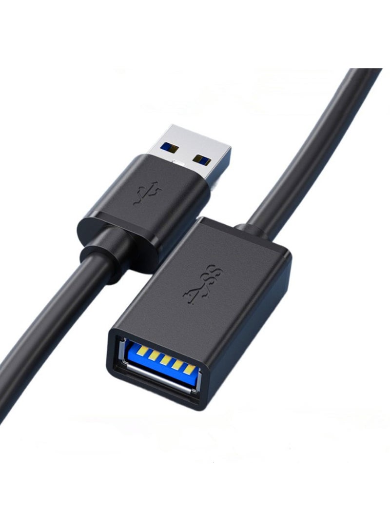 Rock Pow 2 Pack of 10FT Black USB 3.0 Extension Cable Type A Male to Female Extension Cord for USB Keyboard Mouse Flash Drive Hard Drive Printer  - Image 2