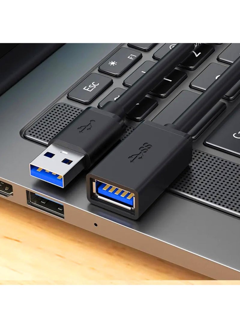 Rock Pow 2 Pack of 10FT Black USB 3.0 Extension Cable Type A Male to Female Extension Cord for USB Keyboard Mouse Flash Drive Hard Drive Printer  - Image 5