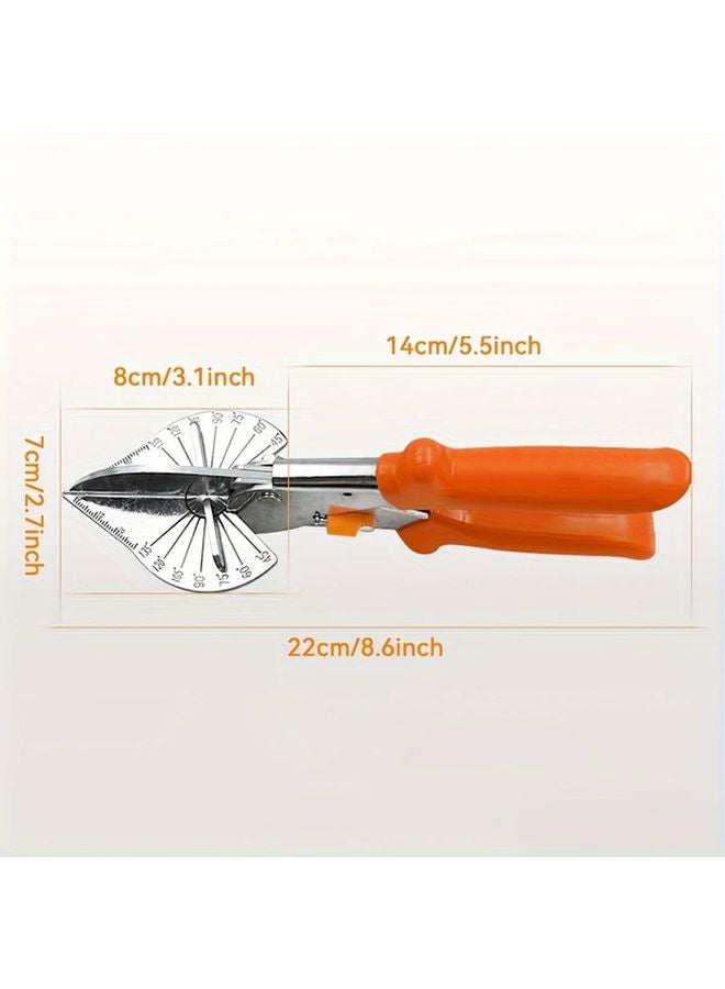 45 Degree Multi Angle Scissors Orange Handle Adjustable Cutting Tool For Electricians - Image 3