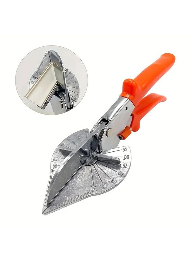 45 Degree Multi Angle Scissors Orange Handle Adjustable Cutting Tool For Electricians - Image 1