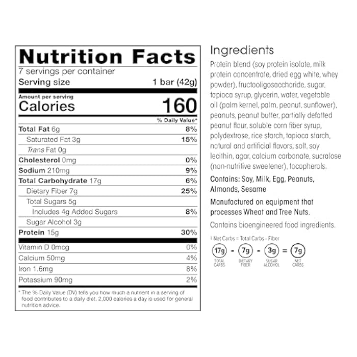 Wonderslim High Fiber Protein Bars, Fluffy Nutter | 15g Protein, 7g Fiber | Low Sugar, Low Carb | Healthy Indulgence | Satisfying, Supports Energy & On-the-Go Convenience, 7 Pack - Image 2