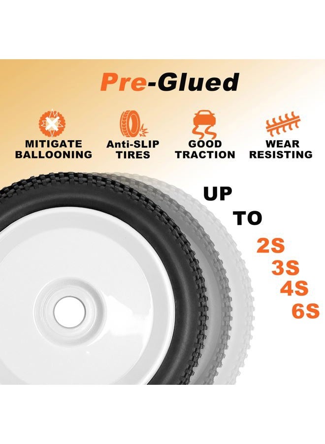 RC Station 4PCS Preglued 17mm hex Wheels and Tires 1/8 Scale RC Buggy RC Tires and Wheels with Foam Inserts 1/8 RC Buggy Tires and Wheels for Typhon, Redcat, Team, Losi, HPI, HPS, 4PCS-White - Image 3
