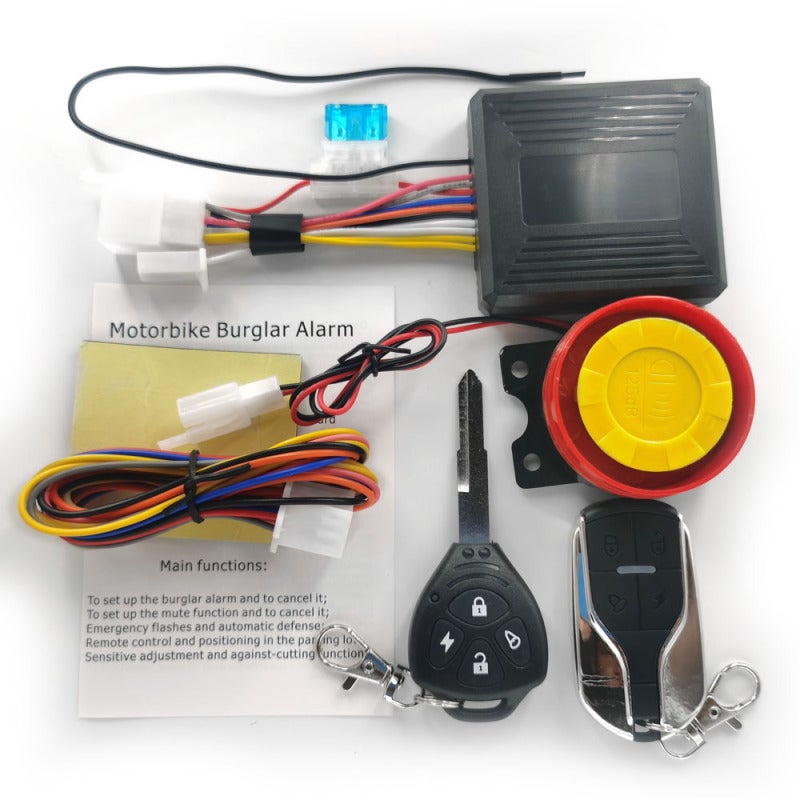 نظام إنذار محاربة سرقة الدراجات النارية لاسلكي مع بداية وإيقاف المحرك عن بُعد مع وحدة مفاتيح التحكم عن بُعد وقوق لدراجات نارية تُشغل ب12 فولت - Image 1