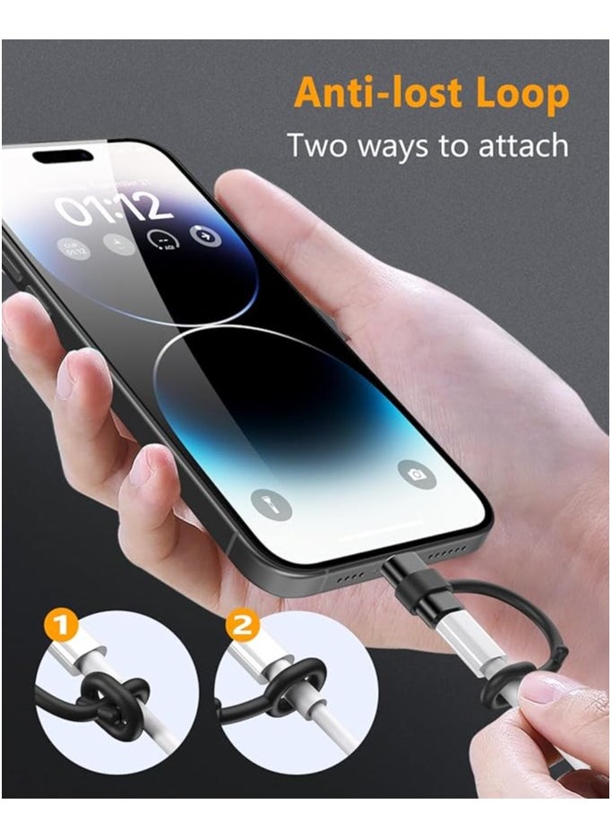 erorex - USB C to Lightning Adapter-2 Pack, 27W PD Fast Charging for iPhone 14/13/12/11,for iPad Pro/Air/Mini,for AirPods,Support Data Sync,Not for Headphone/Audio/OTG,with Anti-Lost Loop, Black - Image 1