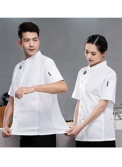 NIBEMINENT Western Restaurant Baking Cake Kitchen Chef Overall Hotel Chef Work Uniform Short-sleeved Men's Breathable Chef Coat  - Image 1
