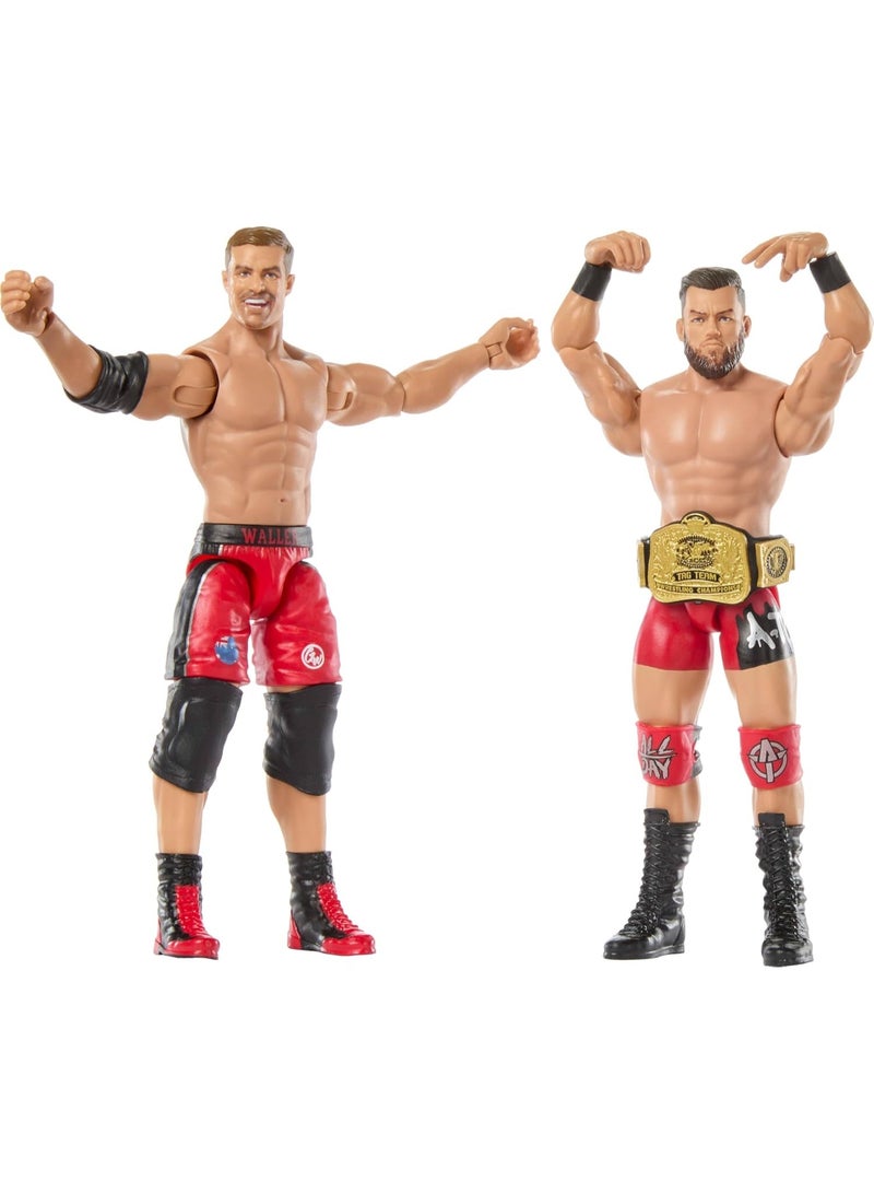 WWE Main Event Showdown 2-Pack Action Figures – Austin Theory & Grayson Waller Collectible Set with Accessory, 6-Inch Figures - Image 2