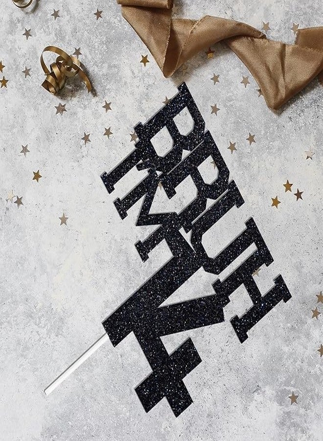 TrifleArte Bruh I'm 14 Black Glitter Cake Topper | Happy 14th Born Day | It's My 14th Birthday | Cool Party Decoration for Kids - Image 4