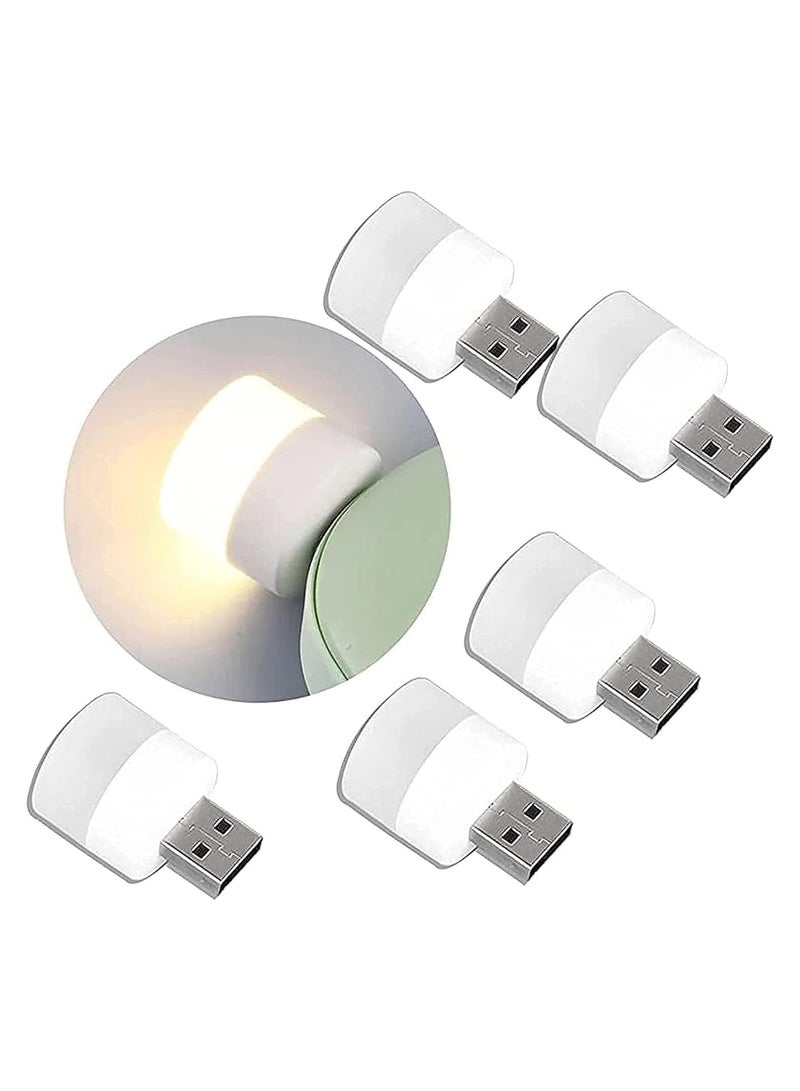 ماركة غير محددة لمبة بمنفذ USB للكمبيوتر، تعمل بالطاقة المحمولة، لمبات USB صغيرة بضوء LED لحماية العين أثناء القراءة توفر ضوء ليلي خافت (موديل 5، لون أبيض دافئ)  - Image 4