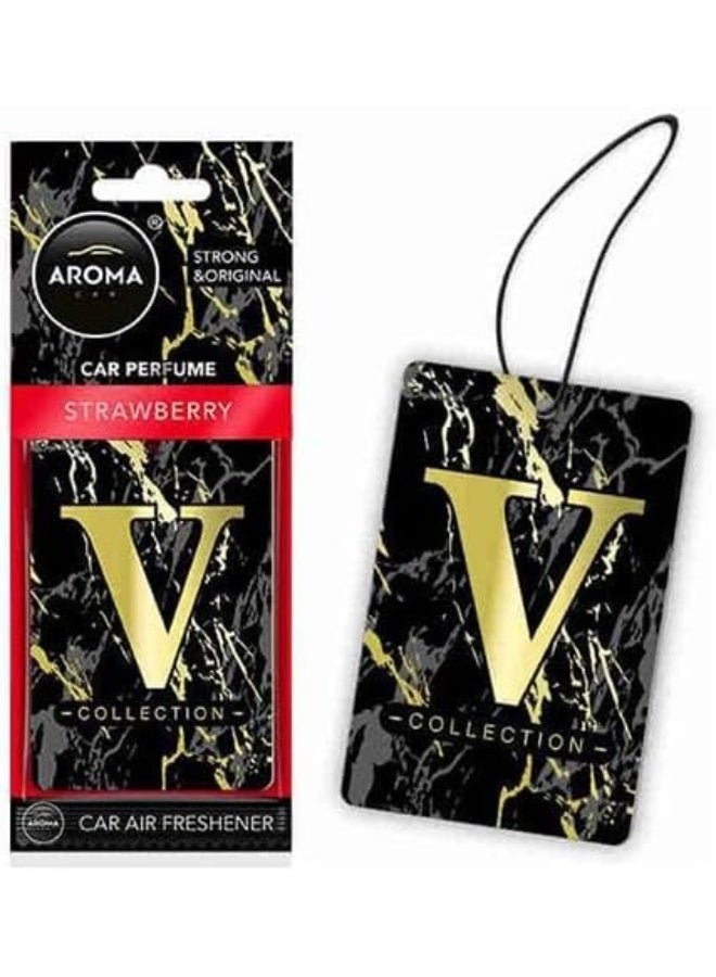 معطر سيارة V-Collection معطر ورقي معلق للسيارة طويل الثبات مزيل روائح للسيارات إكسسوارات داخلية للسيارة