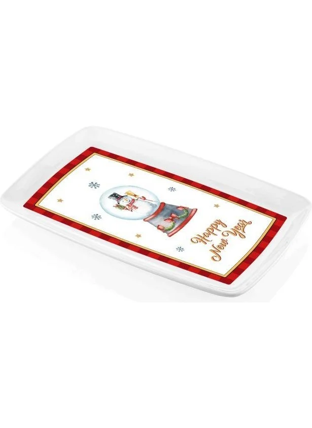 The Mia Globe New Year Themed Rectangular Serving Plate 34X25CM