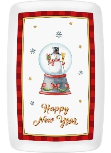The Mia Globe New Year Themed Rectangular Serving Plate 34X25CM