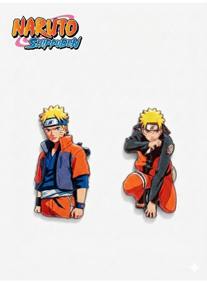 Naruto Two-piece metal iron mobile sticker of Naruto character and Spacetoon channel logo - Image 1