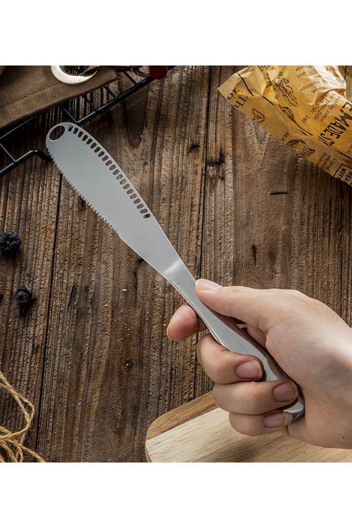 3 in 1 Stainless Steel Butter Knife Cheese Dessert Jam Spreaders Cream Scraper Bread Splitter Butter Spreader - Image 1