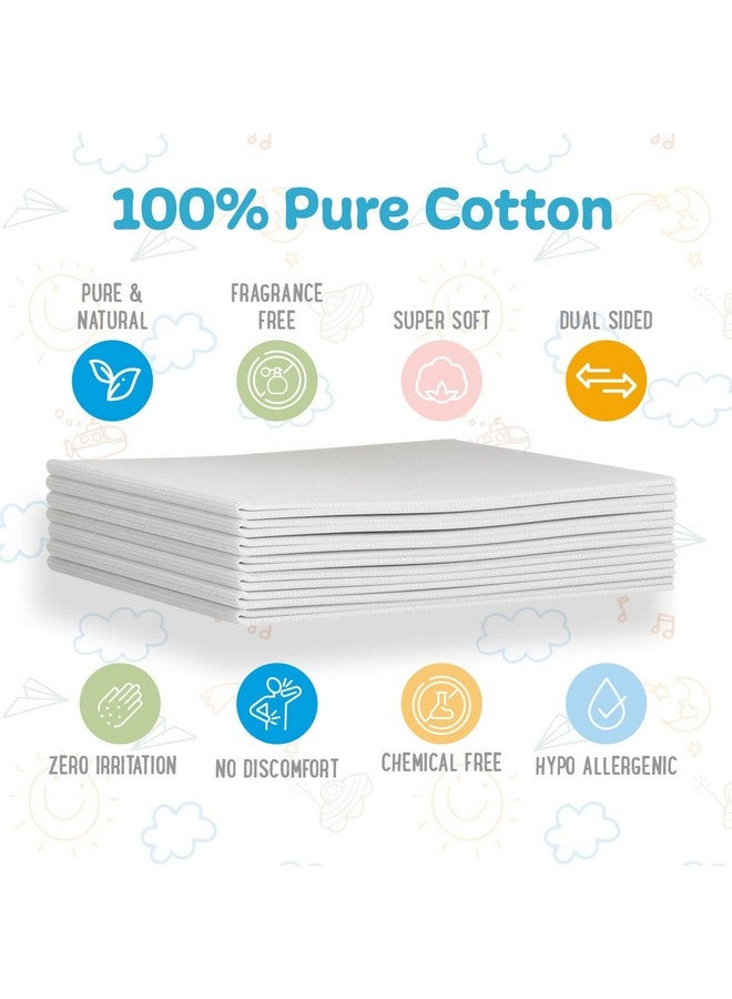 Peekapoo - Disposable Cotton Wash Cloths (50 Pack), Biodegradable, Soft, Thick, Baby Burp Cloths, Unscented, Hypoallergenic Burping Cloth, Sensitive Skin - Image 2