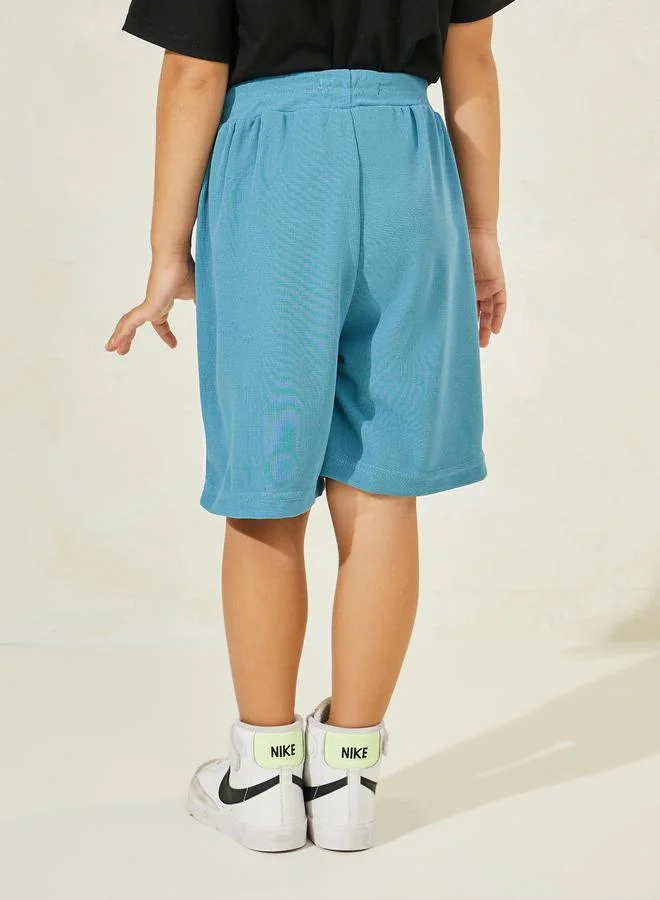 ستايلي Side Seam Striped Waffle Knit Shorts