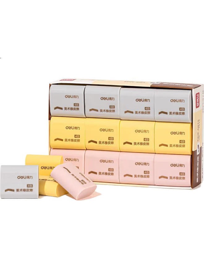 Deli 36 Soft Student Erasers, Multi-Color Exam Stationery For Middle School And College Entrance Exams, Drawing Erasers - Image 2
