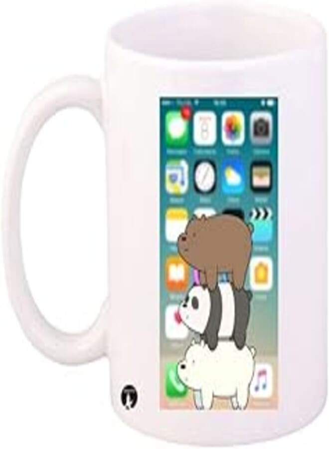 RYN PRINTED Design/We Bare Bears/Mug White Grey Brown Standard Size