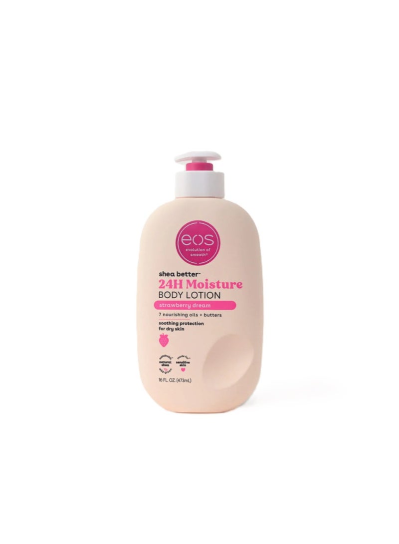 Shea Better Body Lotion- Strawberry Dream, 24-Hour Moisture Skin Care, Lightweight & Non-Greasy, Made with Natural Shea, Vegan, 16 fl oz