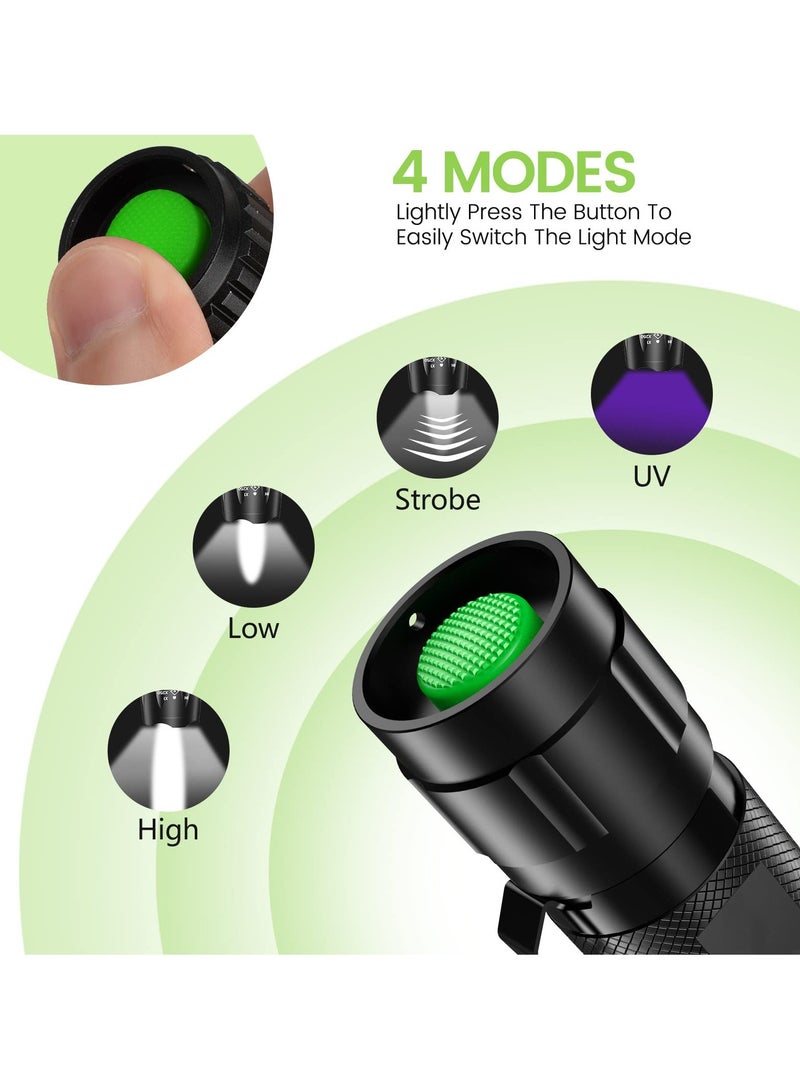 فلاشلايت UV، مصباح LED صغير ثنائي اللون مع ضوء أسود UV وضوء أبيض، فلاشلايت مقاوم للماء 2 في 1 لكشف UV، مستحضرات التجميل، عامل مشع، كاشف بول الحيوانات الأليفة - Image 3