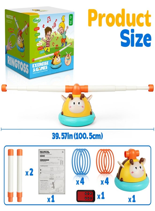 Billeeit 2-in-1 Musical Jump and Toss Ring Game Toy, Indoor and Outside Jump Toy for Kids Ages 4-8 and Toddler 1-3, 3-5, Christmas Boys and Girls Birthday Gift w/4 Speeds and Remote Control - Image 5