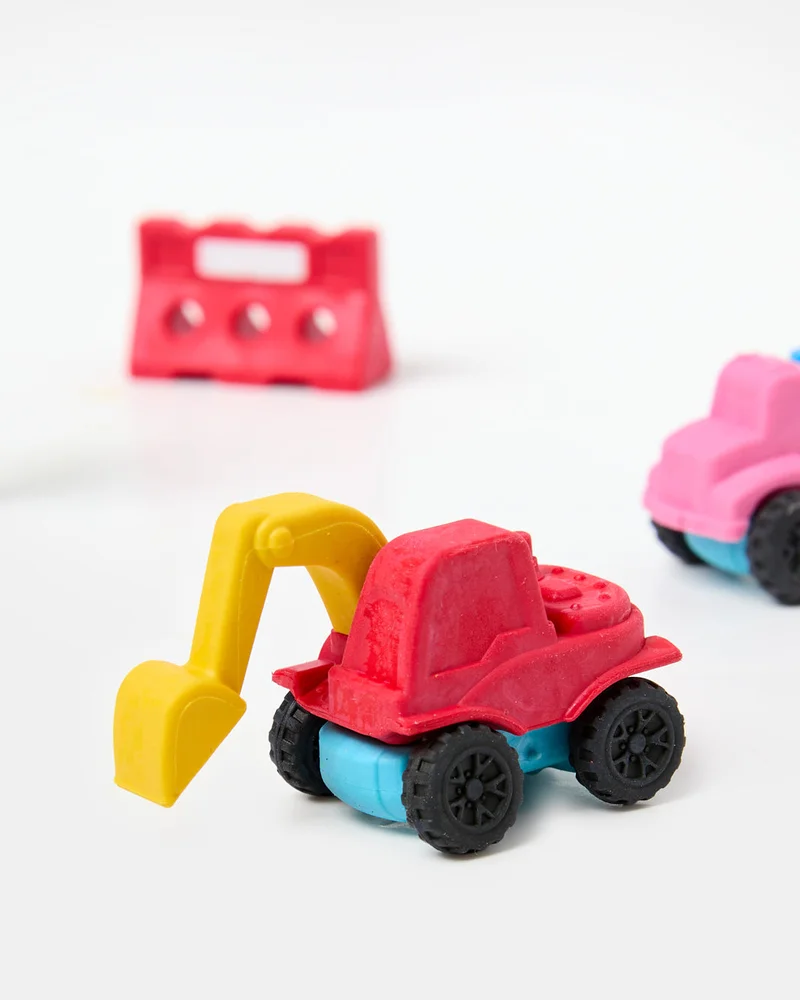 Redtag Girls Assorted Engineering Team Eraser Set (Pack of 4)