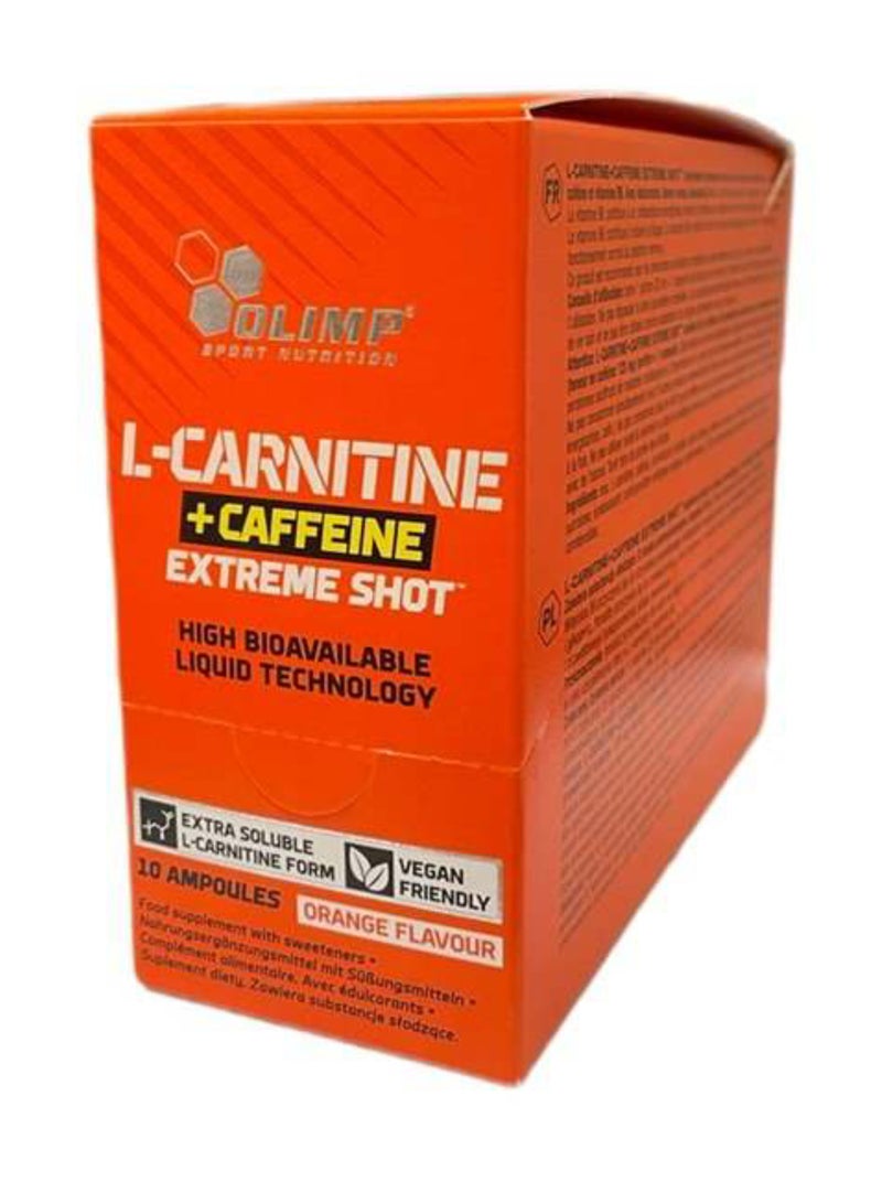 Olimp Sport Nutrition L-Carnitine + Caffeine Extreme Shot Cherry 25ml, Pack of 10, Sugar-Free Energy & Metabolism Support Drink with Vitamin B6 - Image 2