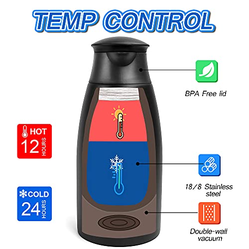 GearRoot 70oz Coffee Carafe Airpot Insulated Coffee Urn Stainless Steel Vacuum Thermal Pot Flask Dispenser for Coffee, Hot Water, Tea, Hot Beverage - Keep 12 Hours Hot, 24 Hours Cold-Black - Image 2
