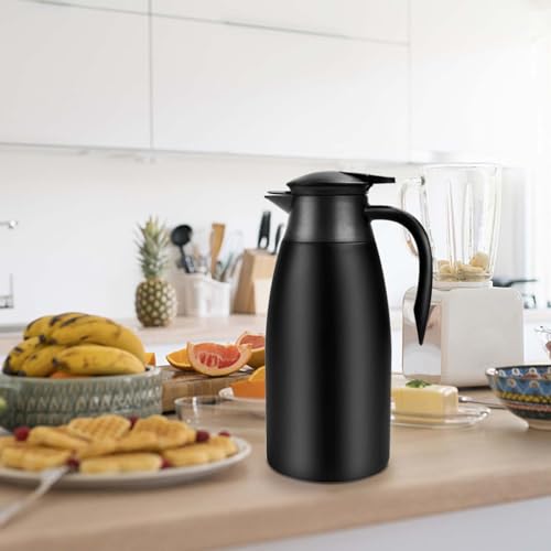 GearRoot 70oz Coffee Carafe Airpot Insulated Coffee Urn Stainless Steel Vacuum Thermal Pot Flask Dispenser for Coffee, Hot Water, Tea, Hot Beverage - Keep 12 Hours Hot, 24 Hours Cold-Black - Image 5