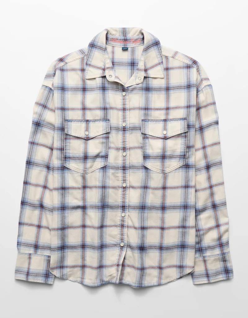 American Eagle  AE Oversized Flannel Shirt for Women | Best Price UAE