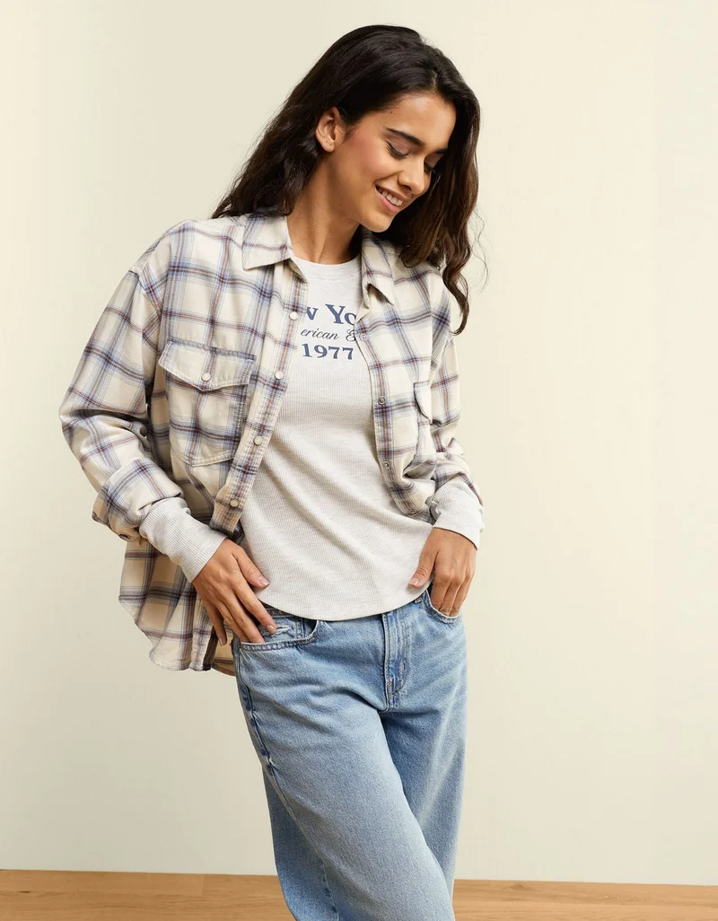 AE Oversized Flannel Shirt