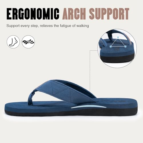 FITORY Men's Flip-Flops, Thongs Sandals Comfort Slippers for Beach Blue Size 10 - Image 3