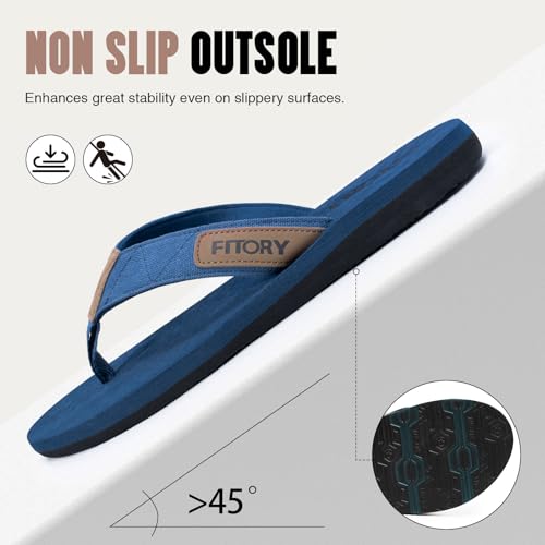 FITORY Men's Flip-Flops, Thongs Sandals Comfort Slippers for Beach Blue Size 10 - Image 5