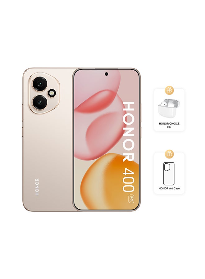 Honor 400 5G Dual SIM Desert Gold 12GB RAM 256GB With Free HONOR CHOICE E6i Earbuds And Case - Middle East Version - Image 1