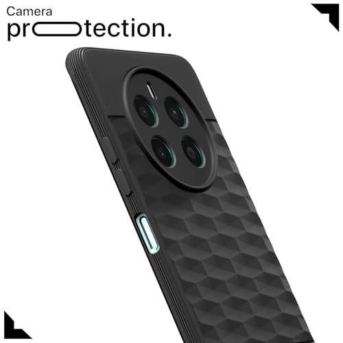 Pikkme غطاء خلفي Pikkme لهاتف Realme 12 Plus 5G / P1 5G / Narzo 70 5G / 70 Pro 5G حماية الكاميرا تصميم 3D هيكسا مكعب غلاف واقي سيليكون (أسود) - Image 5