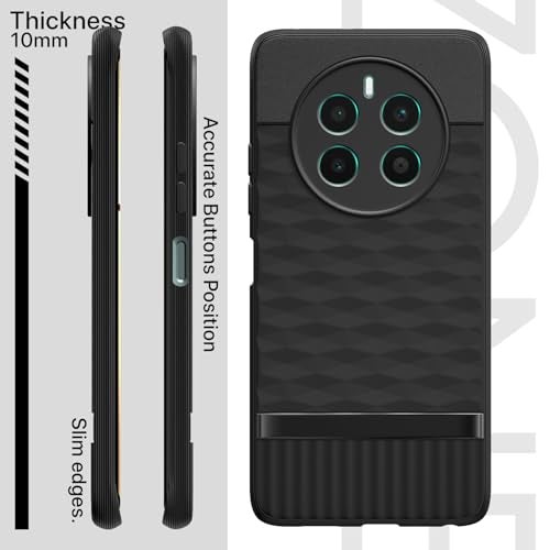 Pikkme غطاء خلفي Pikkme لهاتف Realme 12 Plus 5G / P1 5G / Narzo 70 5G / 70 Pro 5G حماية الكاميرا تصميم 3D هيكسا مكعب غلاف واقي سيليكون (أسود) - Image 3