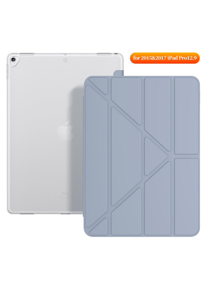 Pro12.9 Protective Case Ipad Tablet 2015/17 First And Second Generation Transformer Silicone Tpu Protective Case-Color:Dark Blue-Applicable Model:Air 13 2024 Comes With Matte Bottom In The Same Color