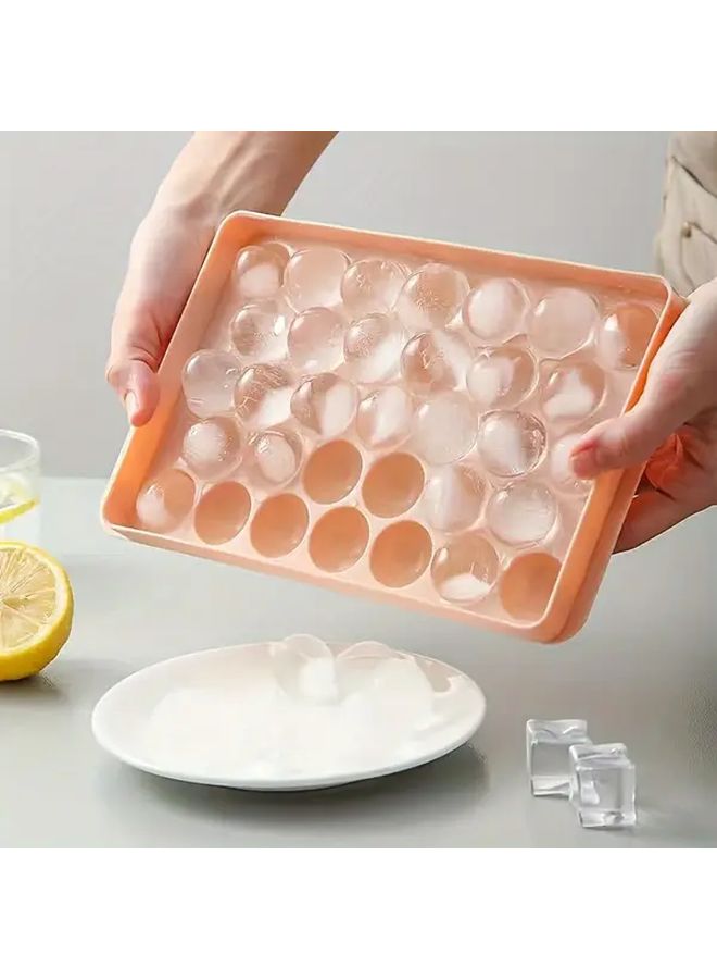 4pcs 1pc Ice Hockey Ice Tray with Lid Round Ice Ball Mold Ice Box 33 Compartments Blue Easy Release Makes Ice Cubes Suitable for Summer Drinks Party Cafes Bars - Image 4