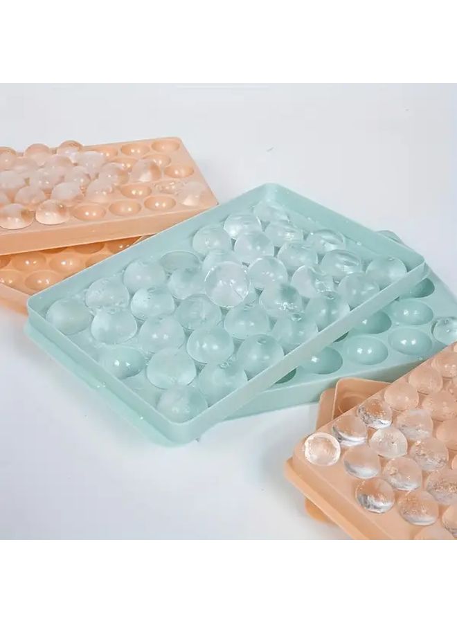 4pcs 1pc Ice Hockey Ice Tray with Lid Round Ice Ball Mold Ice Box 33 Compartments Blue Easy Release Makes Ice Cubes Suitable for Summer Drinks Party Cafes Bars - Image 2