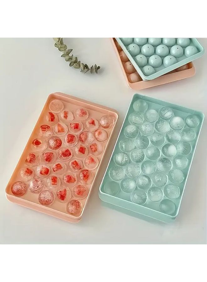 4pcs 1pc Ice Hockey Ice Tray with Lid Round Ice Ball Mold Ice Box 33 Compartments Blue Easy Release Makes Ice Cubes Suitable for Summer Drinks Party Cafes Bars - Image 5