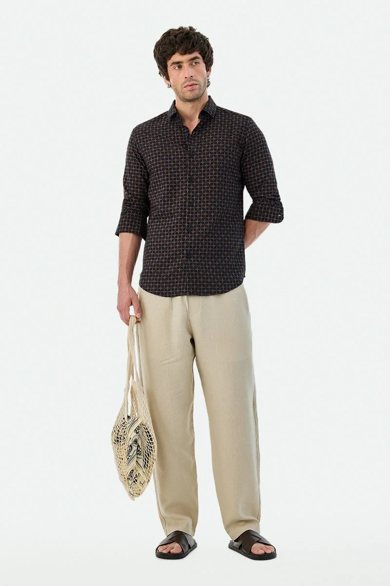 SNITCH Geometric Slim Fit Shirt