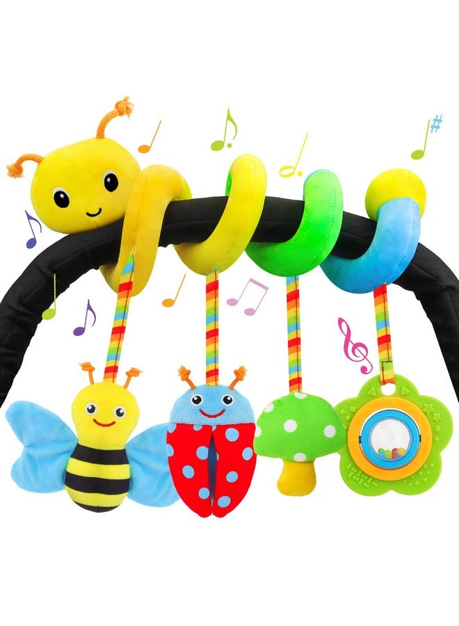 FPVERA Car Seat Toys For Babies 0-6 Months Upgraded Version Spiral Car Seat & Stroller Activity Toy, Soft Plush Hanging Toys With Rattles, Best Gift For Ages 0 And Up - Image 1
