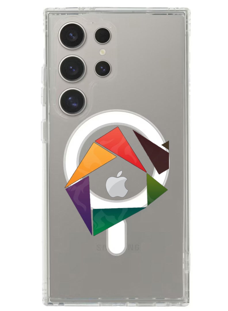 Theodor Magnetic Case for Samsung Galaxy S24 Ultra 6.8-inch Compatible with MagSafe Wireless Charging, Shockproof Phone Bumper Cover apple-triangle-logo - Image 1