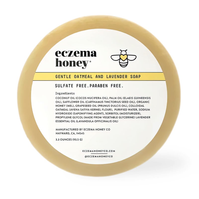 ECZEMA HONEY Gentle Oatmeal and Lavender Soap - Natural Eczema Body Wash - Daily Gentle Soap for Dry, Itchy, Sensitive,  Irritable Skin (3.3 Oz) - Image 1