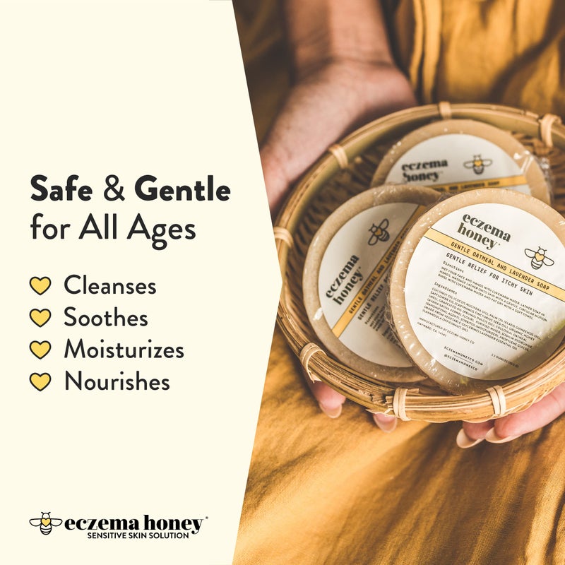 ECZEMA HONEY Gentle Oatmeal and Lavender Soap - Natural Eczema Body Wash - Daily Gentle Soap for Dry, Itchy, Sensitive,  Irritable Skin (3.3 Oz) - Image 3