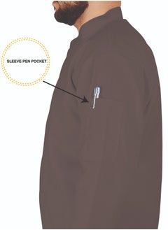 YANEK معطف طاهي رجالي بسحاب إغلاق مصنوع من القطن القابل للتنفس  - Image 4
