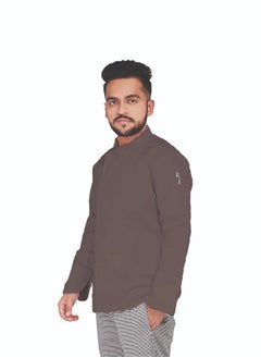YANEK معطف طاهي رجالي بسحاب إغلاق مصنوع من القطن القابل للتنفس  - Image 2