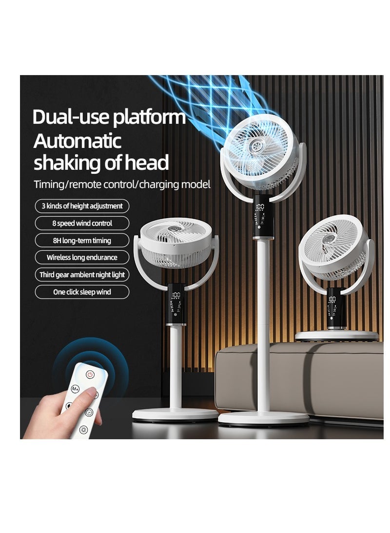 JAJEEK مروحة قائمة، مروحة قائمة لغرفة النوم، مروحة قائمة بتدوير 180°+90°، مروحة قاعدة هادئة بمحرك DC بسرعة 8 مع جهاز تحكم عن بعد ومؤقت | جهاز توزيع هواء موفر للطاقة للمنزل وغرفة النوم والمكتب (F5) - Image 3