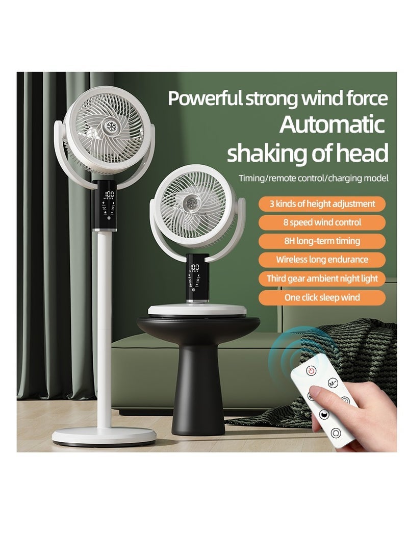 JAJEEK مروحة قائمة، مروحة قائمة لغرفة النوم، مروحة قائمة بتدوير 180°+90°، مروحة قاعدة هادئة بمحرك DC بسرعة 8 مع جهاز تحكم عن بعد ومؤقت | جهاز توزيع هواء موفر للطاقة للمنزل وغرفة النوم والمكتب (F5) - Image 4